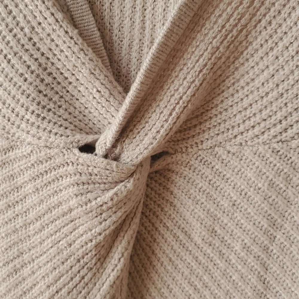 Nordstrom rack Love Tree sexy plunging V back sweater dress neutral taupe beige - Picture 6 of 12